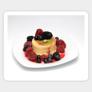 Orange Pudding cake w/ Seasonal Berries Sticker